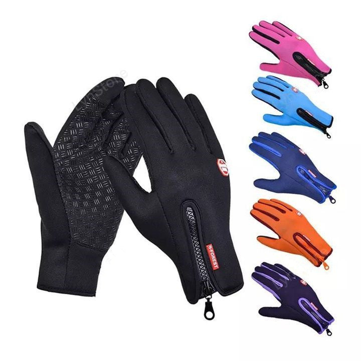 Winter Touchscreen Motorcycle Gloves – Waterproof & Fleece-Lined - Infinite Avenue