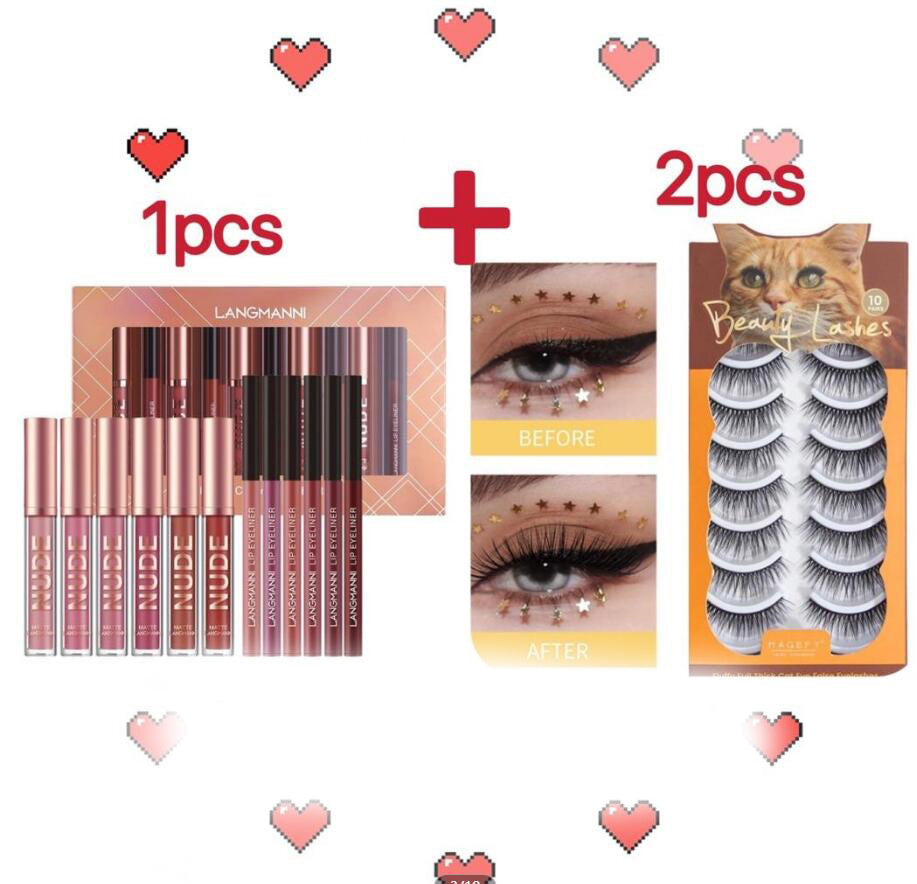 12-Piece Lipstick & Liner Set – Matte, Waterproof, Long-Lasting - Infinite Avenue
