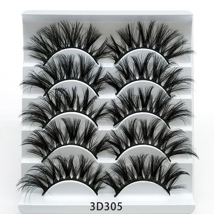 3D Mink False Eyelashes – 5 Pairs with Soft Cotton Band - Infinite Avenue