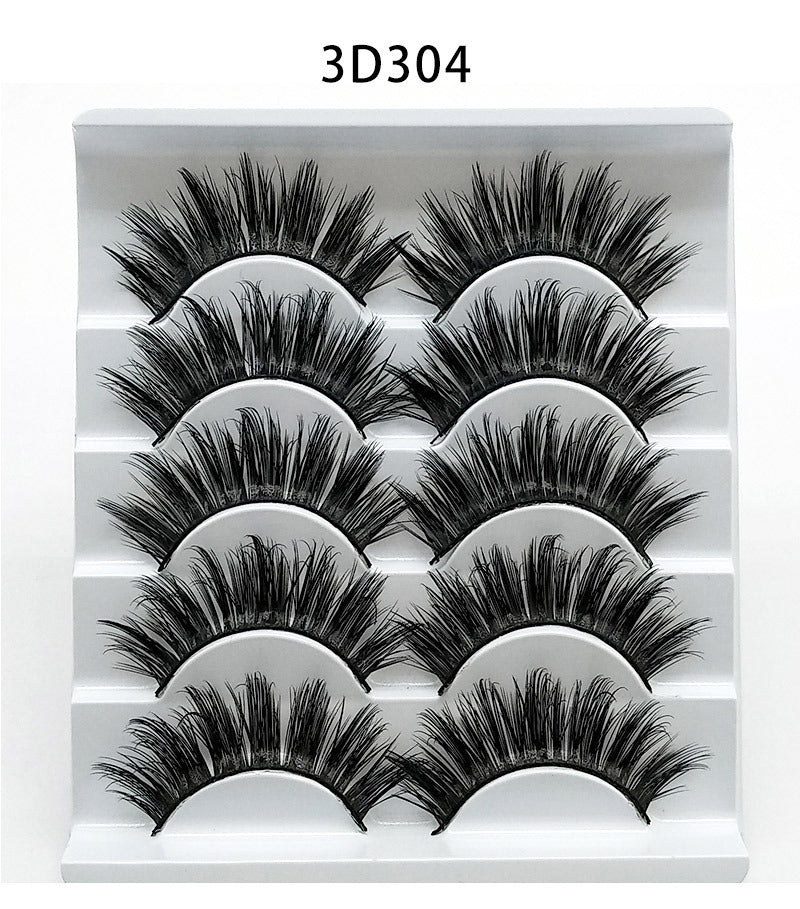 3D Mink False Eyelashes – 5 Pairs with Soft Cotton Band - Infinite Avenue