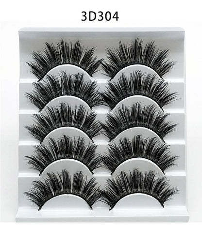 3D Mink False Eyelashes – 5 Pairs with Soft Cotton Band - Infinite Avenue
