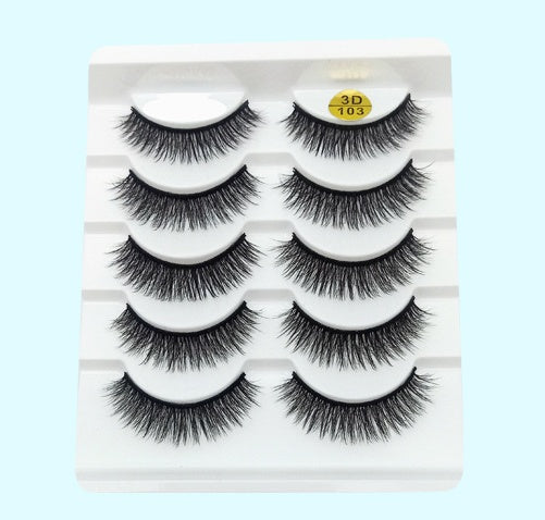 3D Mink False Eyelashes – 5 Pairs with Soft Cotton Band - Infinite Avenue
