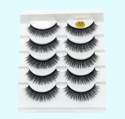3D Mink False Eyelashes – 5 Pairs with Soft Cotton Band - Infinite Avenue