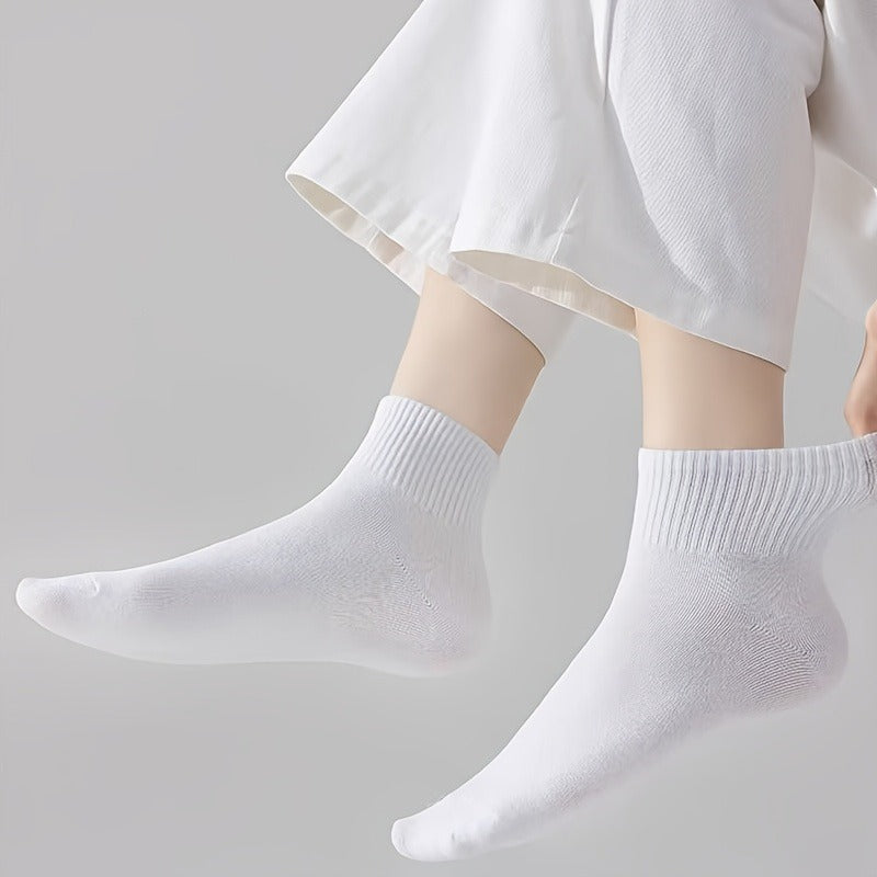 5 Pairs Women's Soft Cotton Socks – Breathable & Moisture-Wicking Infinite Avenue