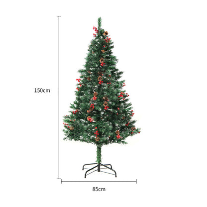Snow-Covered PVC Cedar Christmas Tree – Holiday Decor SONG150CM Infinite Avenue