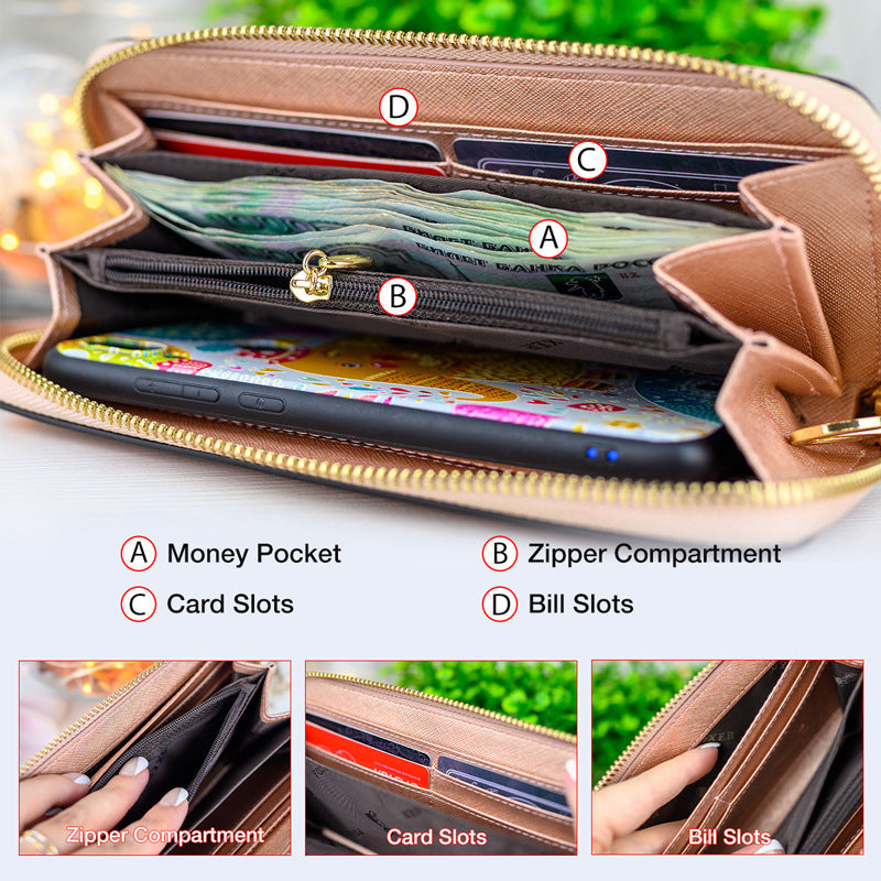 Women's Light Luxury Coin Purse – Multiple Card Slots, Long Clutch Infinite Avenue