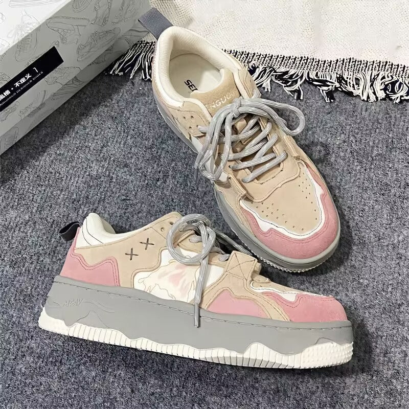 Retro Women's Student Sneakers Pink Infinite Avenue