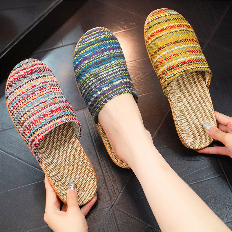 Cute Printed Linen Home Slippers – Fashion & Comfort Infinite Avenue