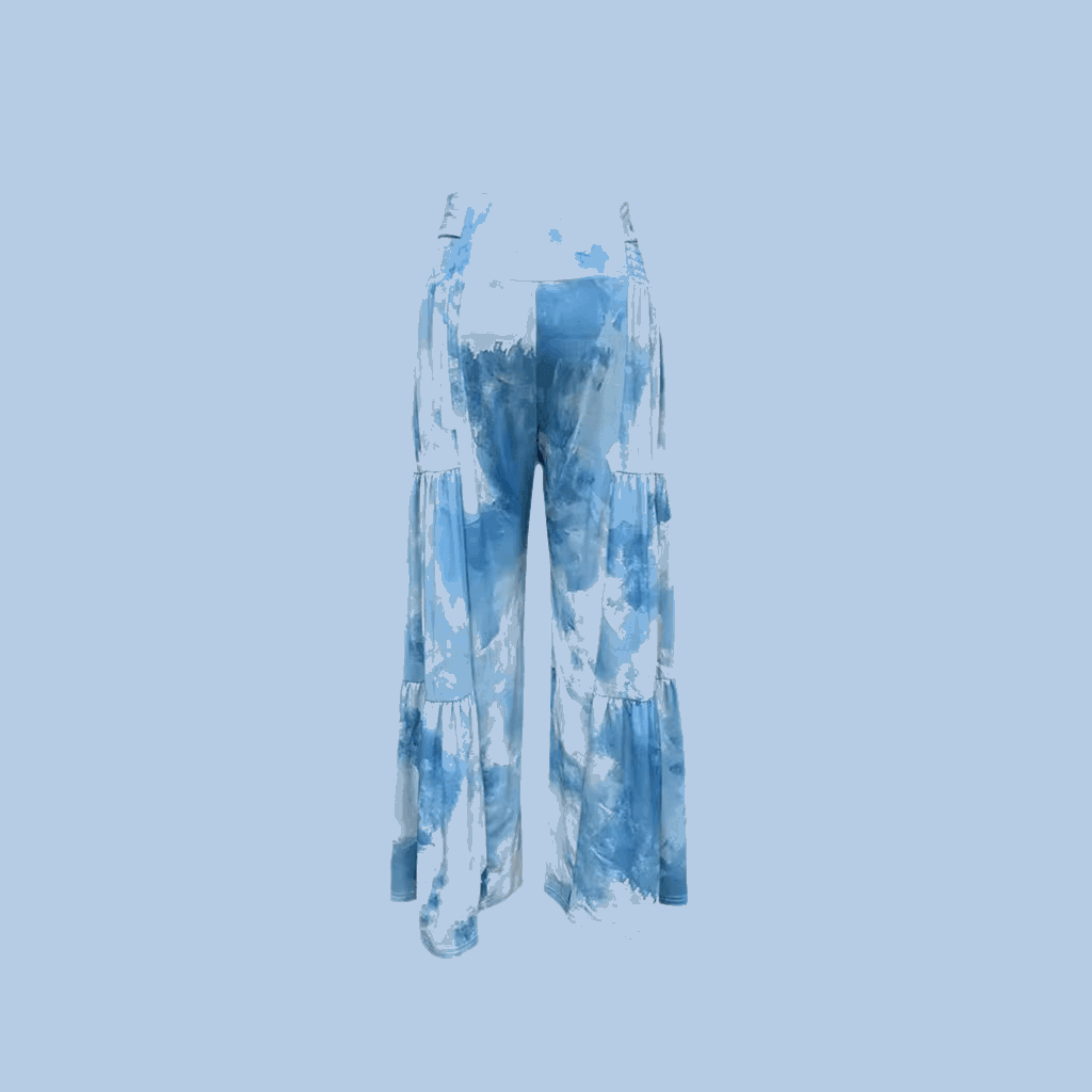 Fashion Printed Waist-Controlled Lace-Up Straight Pants Infinite Avenue