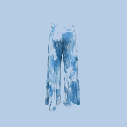 Fashion Printed Waist-Controlled Lace-Up Straight Pants Infinite Avenue