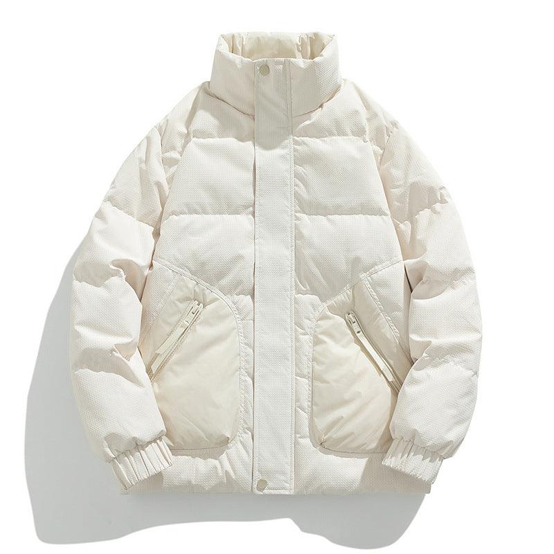 Men's Down Jacket Winter Loose Lapel Lightweight Beige Infinite Avenue