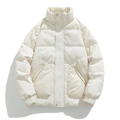 Men's Down Jacket Winter Loose Lapel Lightweight Beige Infinite Avenue