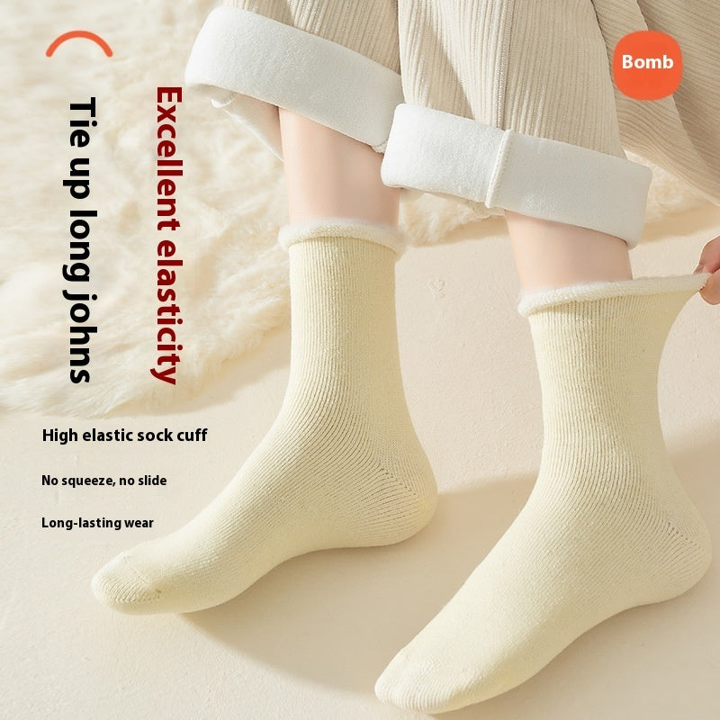 Women's Fleece-Lined Mid-Calf Warm Cashmere Socks Infinite Avenue