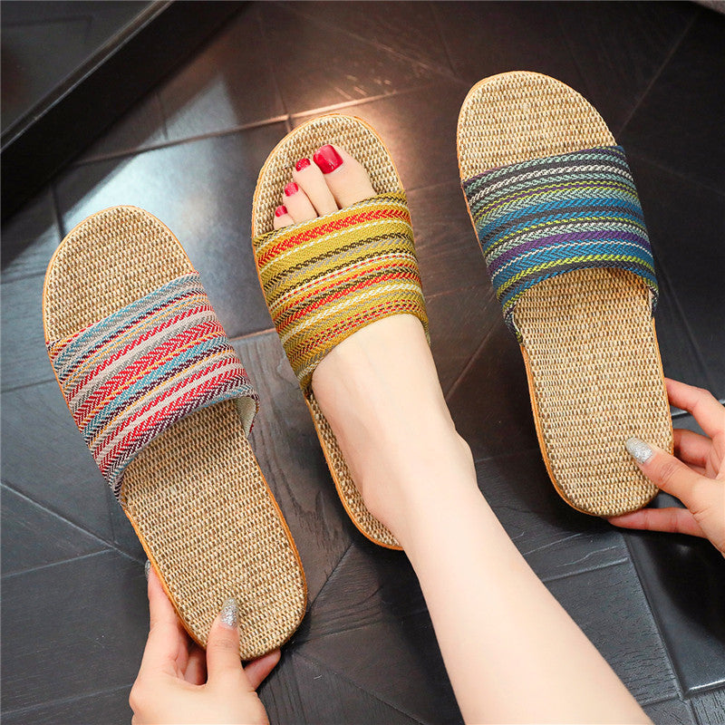 Cute Printed Linen Home Slippers – Fashion & Comfort Infinite Avenue